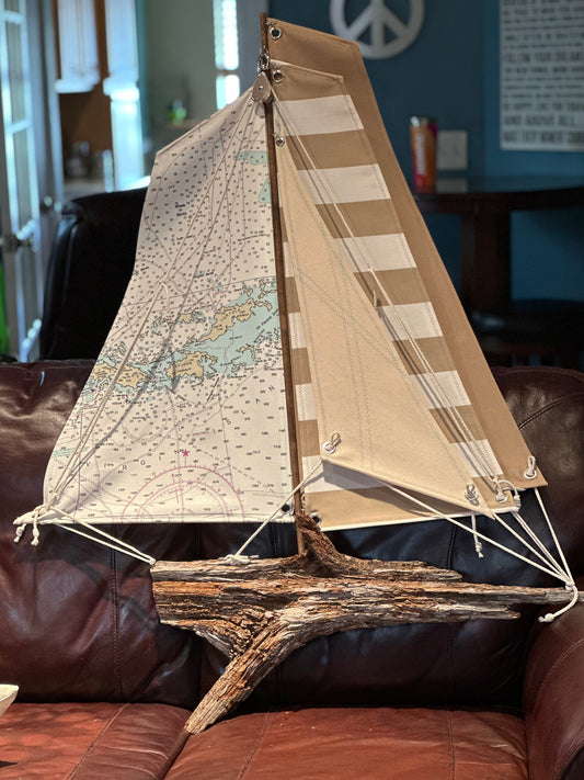 British Virgin Islands Driftwood Sailboat