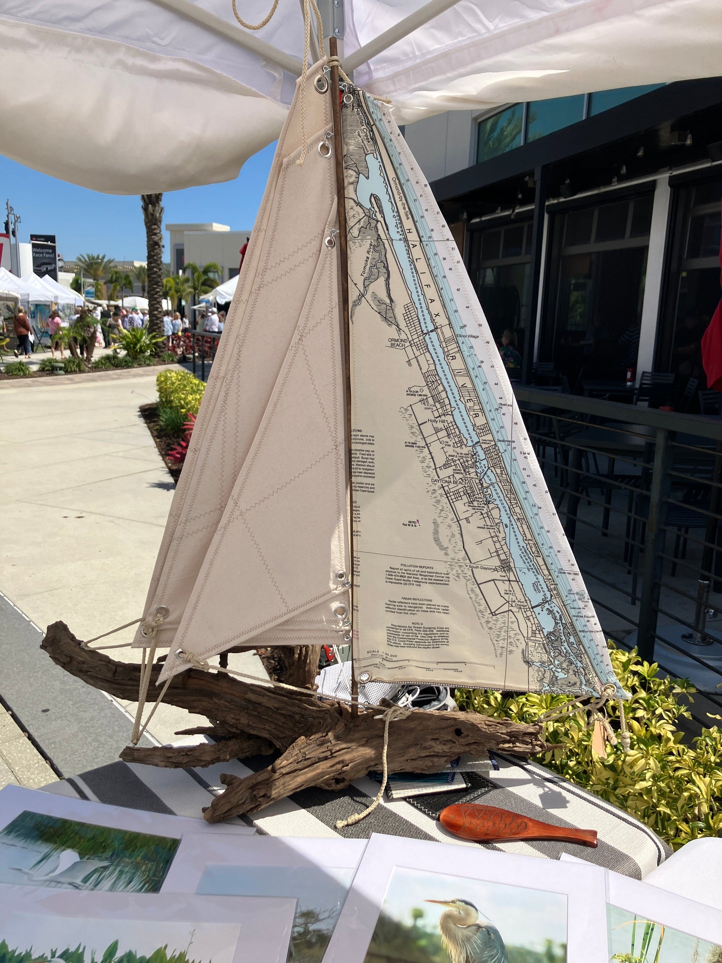 Halifax River Ormond Beach/Daytona Free Standing Driftwood Sailboat